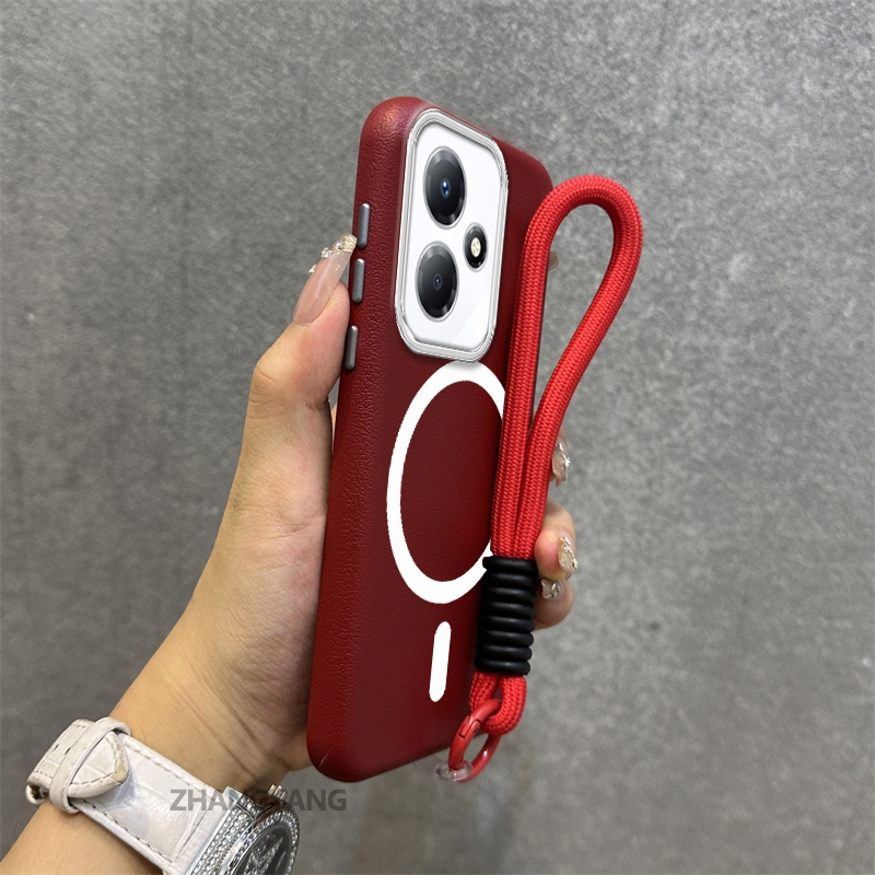 กรณีสําหรับ OPPO A5 Pro 5G หนังระดับไฮเอนด์พื้นผิวเคสโทรศัพท์แม่เหล็กความงาม anti drop ออกแบบฟรีประณีตแขวนเชือก – โปรปัง