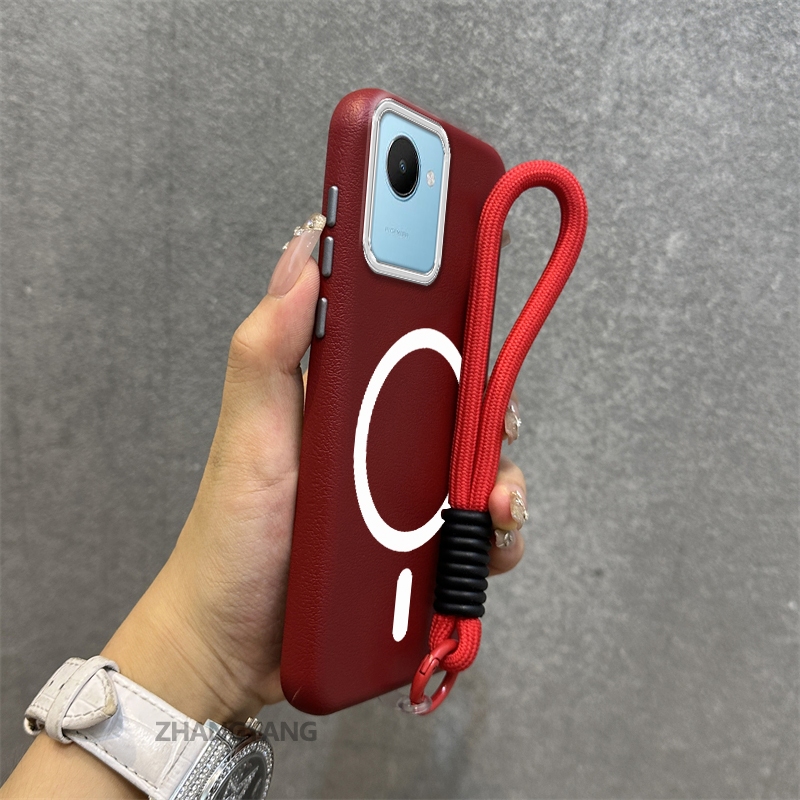 กรณีสําหรับ realme C30 C30s หนังระดับไฮเอนด์พื้นผิวเคสโทรศัพท์แม่เหล็กความงาม anti drop ออกแบบฟรีประณีตแขวนเชือก