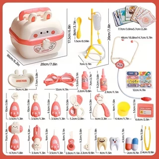 AbHappy หมอของเล่นสําหรับเด็ก 40/59ชิ้น พร้อมเสียงและแสงอุปกรณ์การแพทย์กล่องของเล่นชุดทันตแพทย์ของเล่นเพื่อการศึกษา