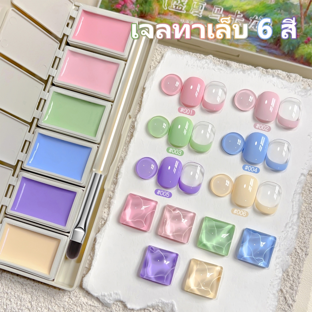 MORDDA ชุดยาทาเล็บเจล Macaron Series – 6 สี ติดทนนาน เหมาะสำหรับใช้ที่ร้านและที่บ้าน – โปรปัง