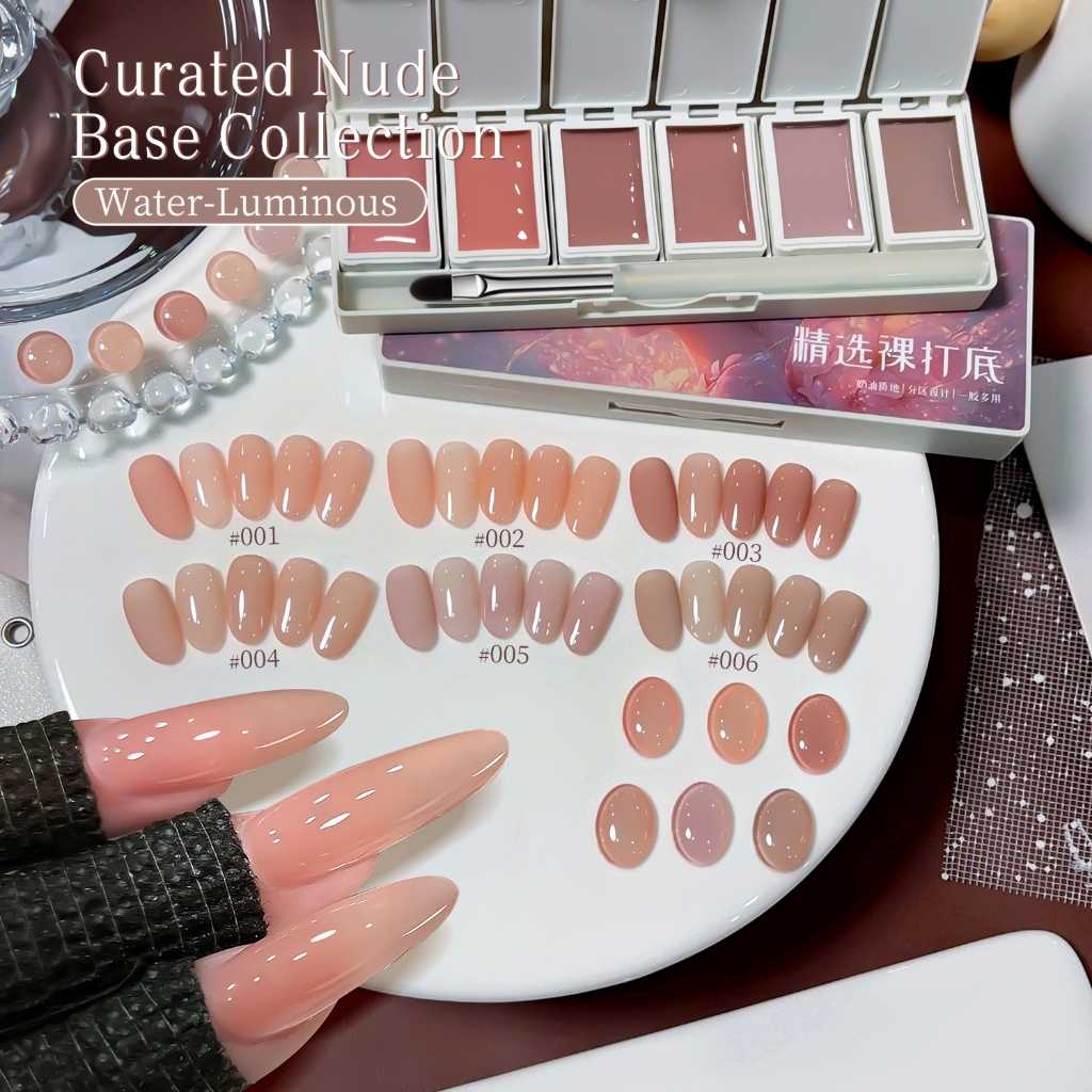 MORDDA ชุดทำเล็บสีนู้ดใหม่จาก (6 สี) ทนทาน เหมาะสำหรับใช้ในร้านและใช้ในชีวิตประจำวัน