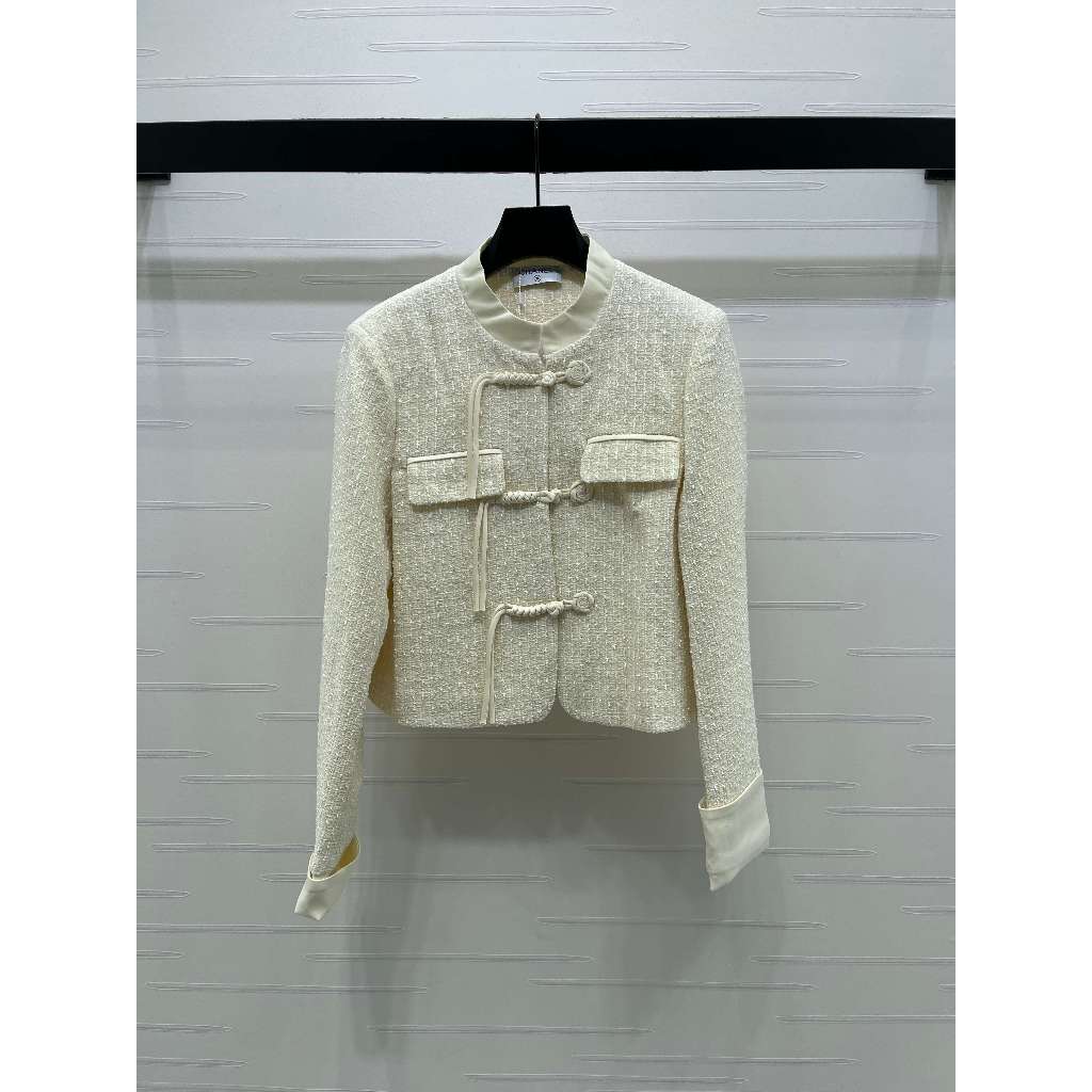 2025 เสื้อแจ็คเก็ตแอปริคอทแขนยาวผู้หญิง Cha ล่าสุด Size:SL k3s