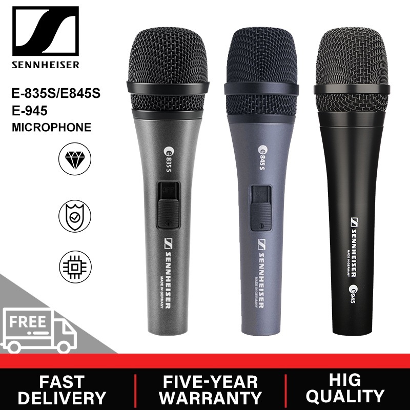 Sennheiser E945/E845S/E835S แบบไดนามิก super-cardioid ไมโครโฟนแบบมีสายเหมาะสําหรับการเดินทาง,卡拉OK,KT