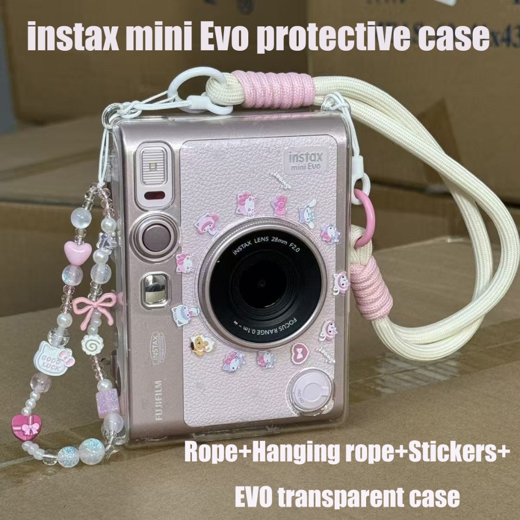 [ใหม่] Instax Mini EVO เคสใส เคสคริสตัล เคสป้องกันกล้องพร้อมสายคล้อง