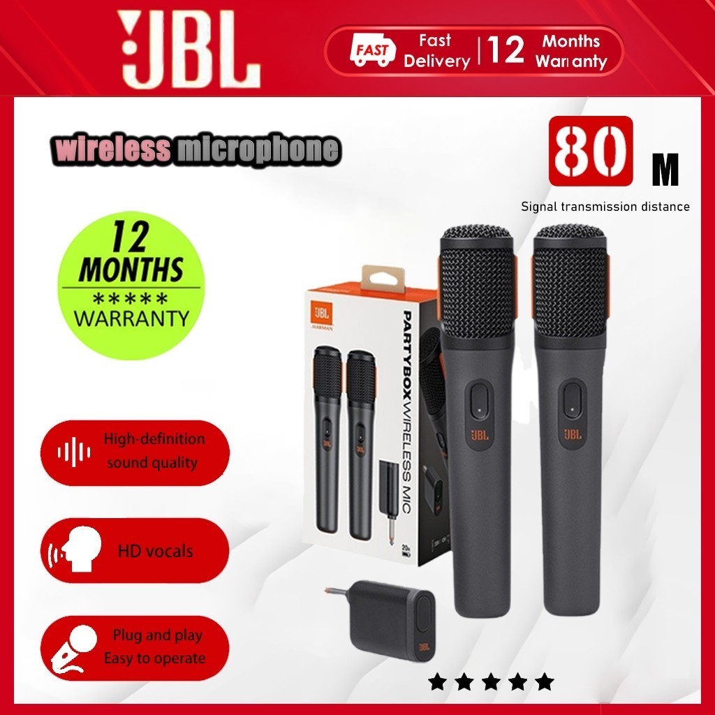 JBL Microphone Wireless PartyBox Mic Set,ไมโครโฟนแบบมือถือ(รับประกัน 12 เดือน)