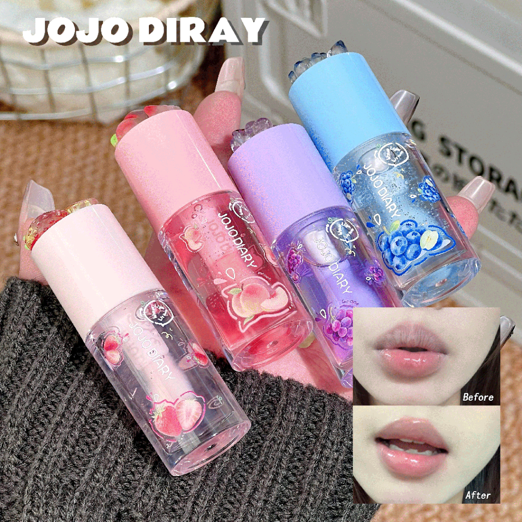 JOJO DIARY ลิปกลอสเคลือบเงา - โปร่งใสไม่มีสี Long Lasting Moisturizing Plump Glass Lips Anti-crackin