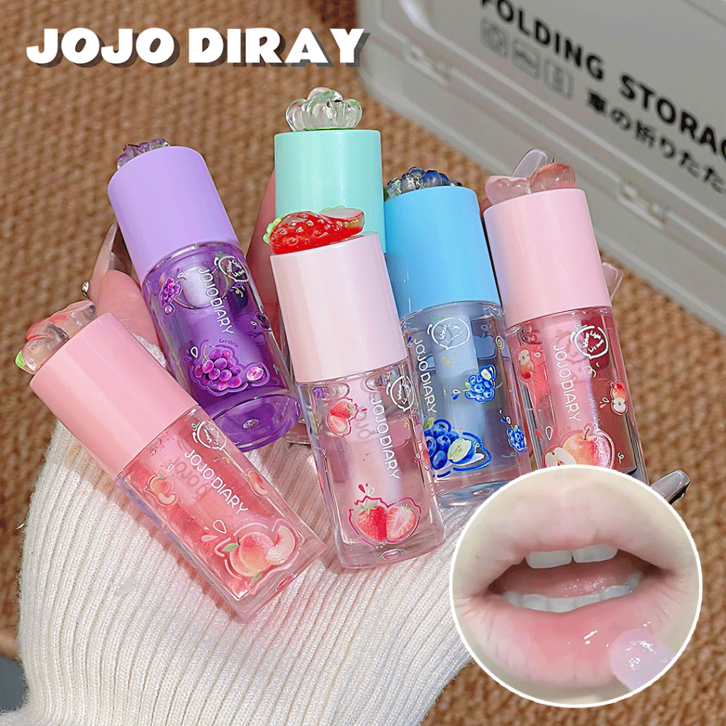ลิปกลอสให้ความชุ่มชื้นใส JOJO DIARY - ไฮเดรตยาวนานป้องกันการเคาะและจางหายเส้นริมฝีปากรสผลไม้ริมฝีปากแก้วเคลือบเงาไม่มีสี JJ-360