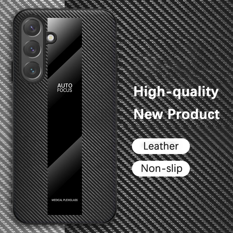 SAMSUNG ปลอกสําหรับSamsung Galaxy S25 FE 5G SamsungGalaxyS25FEเคสโทรศัพท์หนังอะคริลิคคาร์บอนไฟเบอร์ข