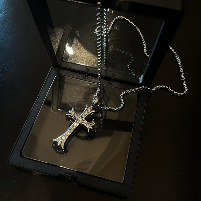 Juhsi สร้อยคอข้ามสีดําแฟชั่นโซ่เสื้อกันหนาวผู้หญิงอินเทรนด์วันหยุดของขวัญอุปกรณ์เสริม