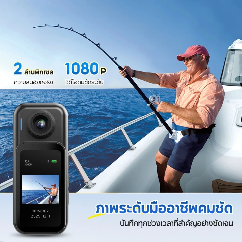 MODOFO H91 กล้องแอคชั่น 30fps กล้องโกโปร กันน้ำ30m หน้าจอสัมผัส WiFi Action Camera กล้องติดหมวกกันน็อค thumbnail 3