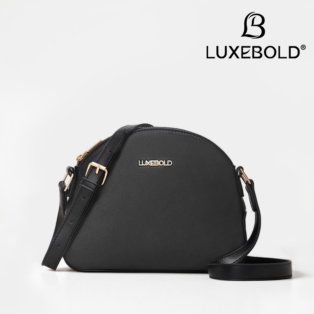 LUXEBOLD กระเป๋าสะพายข้างสตรี กระเป๋าทรงเปลือกหอย สไตล์เกาหลี ซิปปิด สายสามารถปรับได้