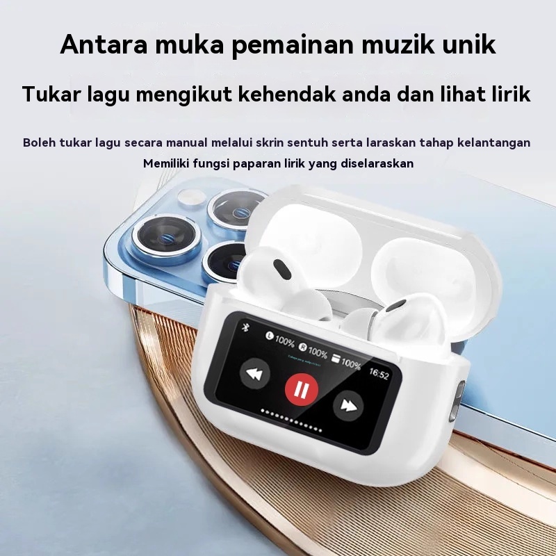 สําหรับ Monster Alpha Borong A9 Pro บลูทูธ 5.4 หูฟังไร้สาย ANC Noise Call หูฟัง LED A9Pro