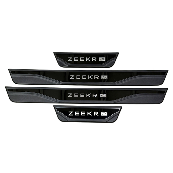 รถประตู Sill Strip สําหรับ Zeekr 7X 2025 อุปกรณ์เสริมยางเกณฑ์แผ่น Protector Anti-Scratch Guards Scuff แผ่นสติกเกอร์ 4 ชิ้น
