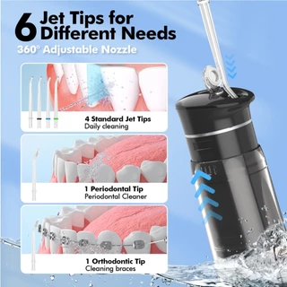 【Clearance Sale】Bezvoi แบบพกพา telescopic Y825 Water Flosser ,5 ระดับ Super Strong สเปรย์ซีลน้ํา,มาพร้อมกับยี่ห้อถุงเล็ก Irrigator ปากสําหรับการเดินทาง,Gum Dental Braces ผู้ใช้