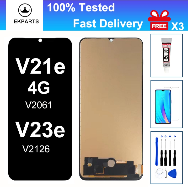 6.44 "จอแสดงผลสําหรับVIVO V21e 4G V2061 V23e V2126 LCD Touch Screen Digitizer Assemblyเปลี่ยน