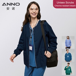 ANNO แขนยาวเสื้อแจ็คเก็ตขัดผิวทางการแพทย์ชุดพยาบาลออกเสื้อโค…
