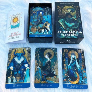 ชุดไพ่ทาโรต์ Azure Arcana, 78 การ์ด 13x8 ซม., รวมคําแนะนํากระดาษ, เหมาะสําหรับผู้เริ่มต้นใหม่การ์ดสอนทํานายเกม