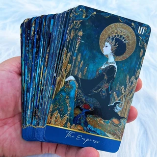 ชุดไพ่ทาโรต์ Azure Arcana, 78 การ์ด 13x8 ซม., รวมคําแนะนํากระดาษ, เหมาะสําหรับผู้เริ่มต้นใหม่การ์ดสอนทํานายเกม