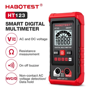HABOTEST HT123 มัลติมิเตอร์แบบดิจิตอล AC/DC 600V 4000 นับความแม่นยําสูง Anti-Burning สมาร์ทมัลติมิเตอร์การตรวจจับแรงดันไฟฟ้า AC แบบไม่สัมผัสหน้าจอปิดอัตโนมัติ