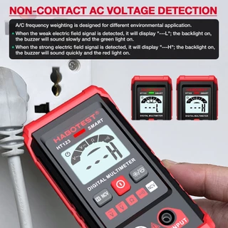 HABOTEST HT123 มัลติมิเตอร์แบบดิจิตอล AC/DC 600V 4000 นับความแม่นยําสูง Anti-Burning สมาร์ทมัลติมิเตอร์การตรวจจับแรงดันไฟฟ้า AC แบบไม่สัมผัสหน้าจอปิดอัตโนมัติ