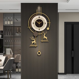 โมเดิร์นแสงหรูหรานาฬิกาแขวนห้องนั่งเล่นระดับไฮเอนด์ที่เรียบง…