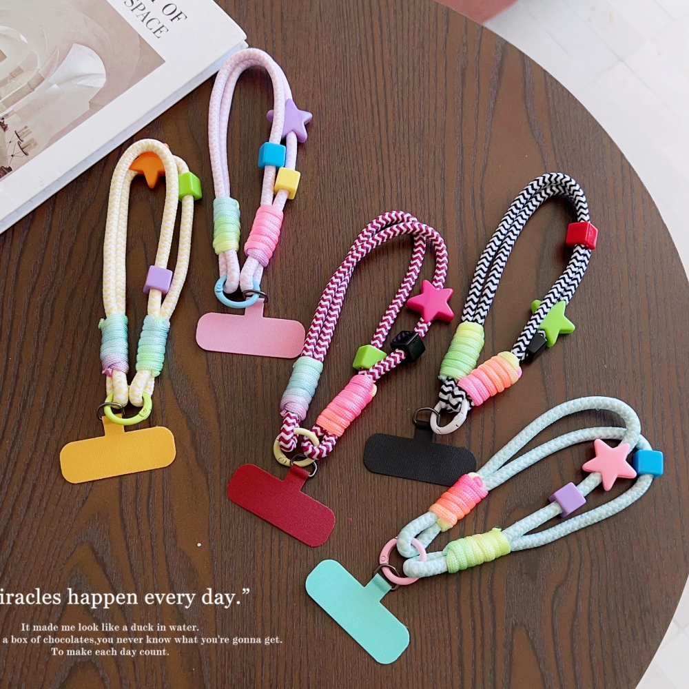 ใหม่ ดาวน่ารัก สายคล้องเชือกคล้องข้อมือแบบเรียบง่ายสําหรับโทรศัพท์ - ต่อต้าน-ทําลาย, ป้องกันการสูญหายและป้องกันการหล่น, ทํางานร่วมกับเคสโทรศัพท์ใ