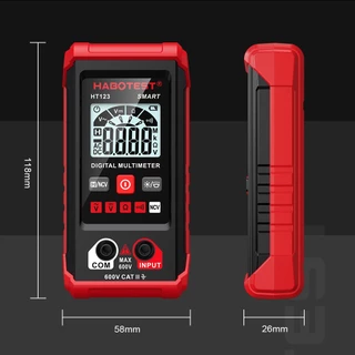 HABOTEST HT123 มัลติมิเตอร์แบบดิจิตอล AC/DC 600V 4000 นับความแม่นยําสูง Anti-Burning สมาร์ทมัลติมิเตอร์การตรวจจับแรงดันไฟฟ้า AC แบบไม่สัมผัสหน้าจอปิดอัตโนมัติ