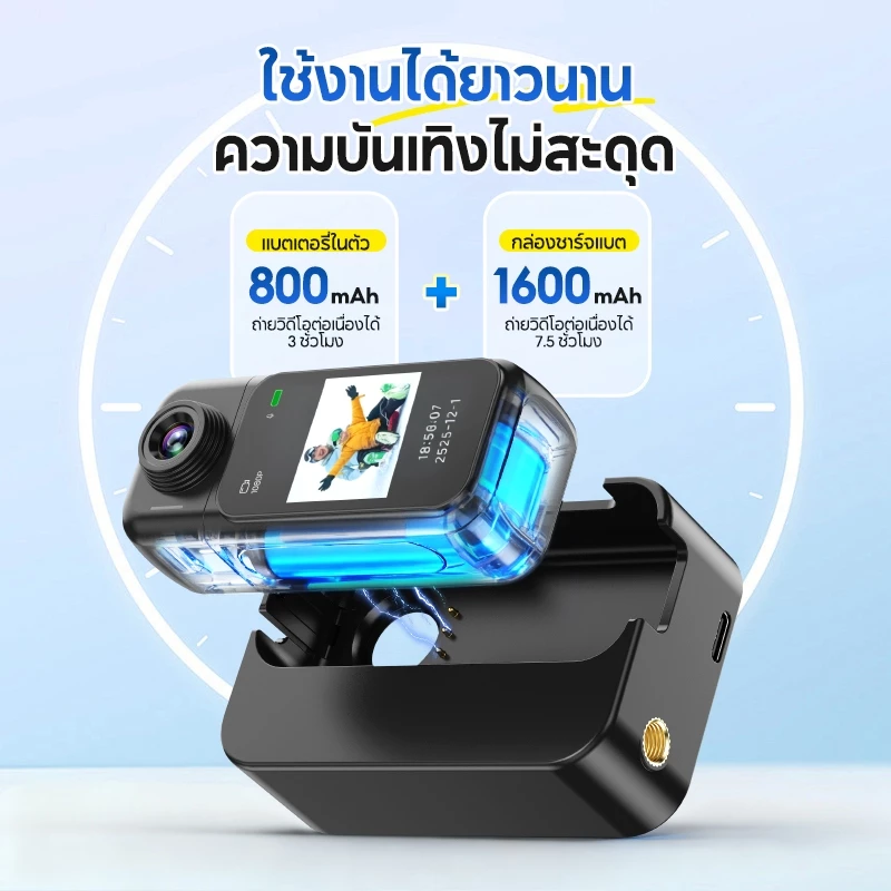 MODOFO H91 กล้องแอคชั่น 30fps กล้องโกโปร กันน้ำ30m หน้าจอสัมผัส WiFi Action Camera กล้องติดหมวกกันน็อค thumbnail 7