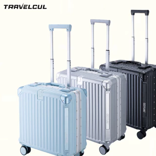 【สต็อกไทยพร้อมส่ง】TRAVELCUL กระเป๋าล้อลาก 18 นิ้วพกพาขึ้นเครื่องกระเป๋าเดินทาง 360 °ล้อสปินเนอร์อลูมิเนียมเฟรมกรณีพีซีทนทานมากขึ้น