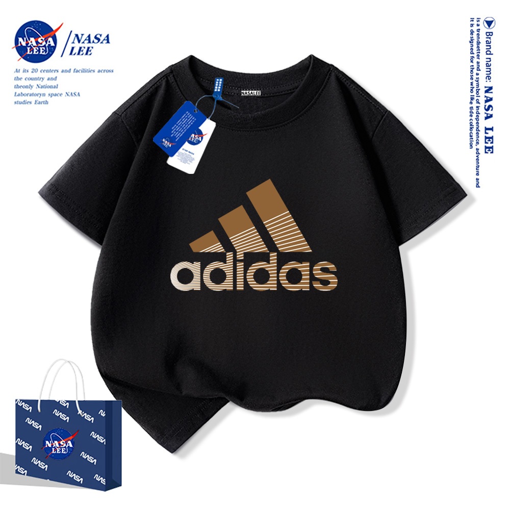 【จัดส่งวันเดียวกัน】เสื้อยืดเด็ก NASA ผ้าฝ้าย ลายแบรนด์แฟชั่น เหมาะสำหรับเด็กผู้ชายและเด็กผู้หญิง สวมใส่สบาย ระบายอากาศได้ดี