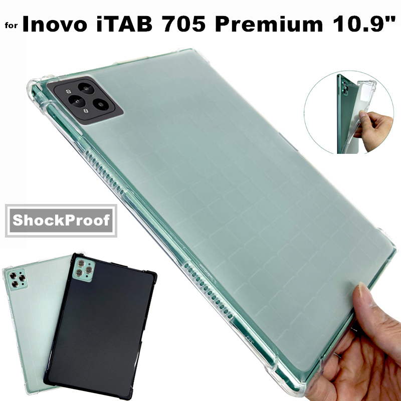for Inovo iTAB 705 Premium 10.9 Inch Android Tablet ShockProof Case Anti-Drop Clear TPU Silicone Protective Back Cover