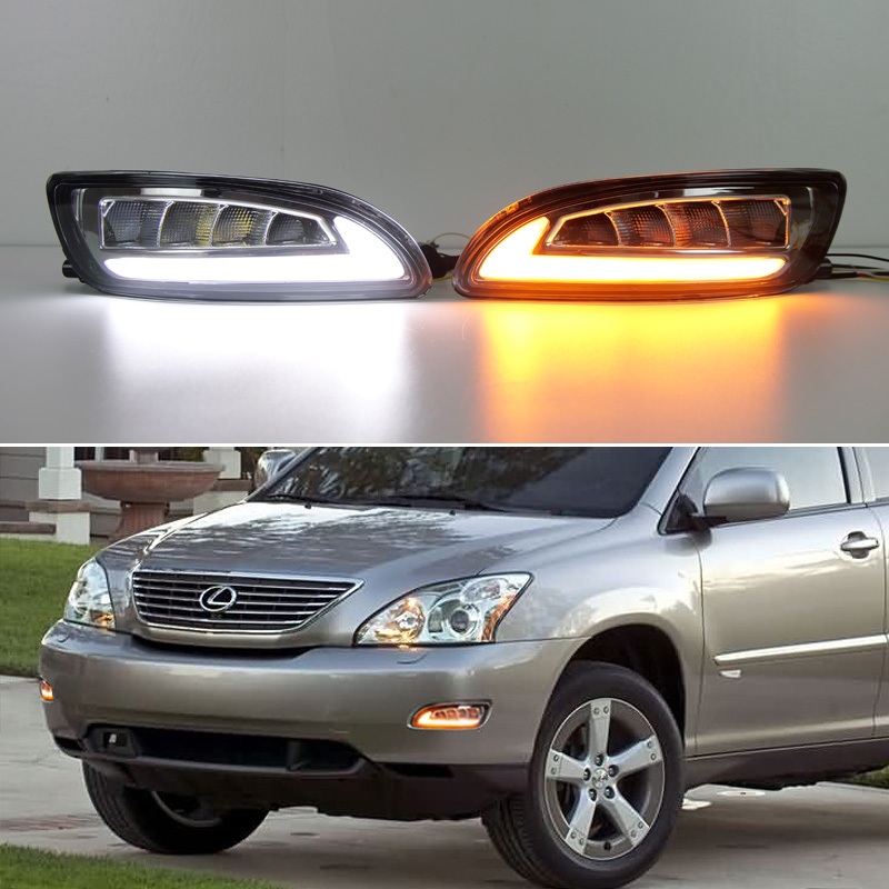 Lexus RX300 RX330 RX II 2003-2009 Toyota Harrier XU30 LED ไฟวิ่งกลางวัน DRL พร้อม Danymic ไฟเลี้ยว