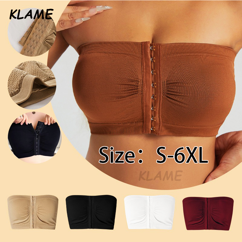 KLAME S-6XL Plus бюстгальเตอร์ไร้สาย ระบายอากาศได้ สีโซลิด