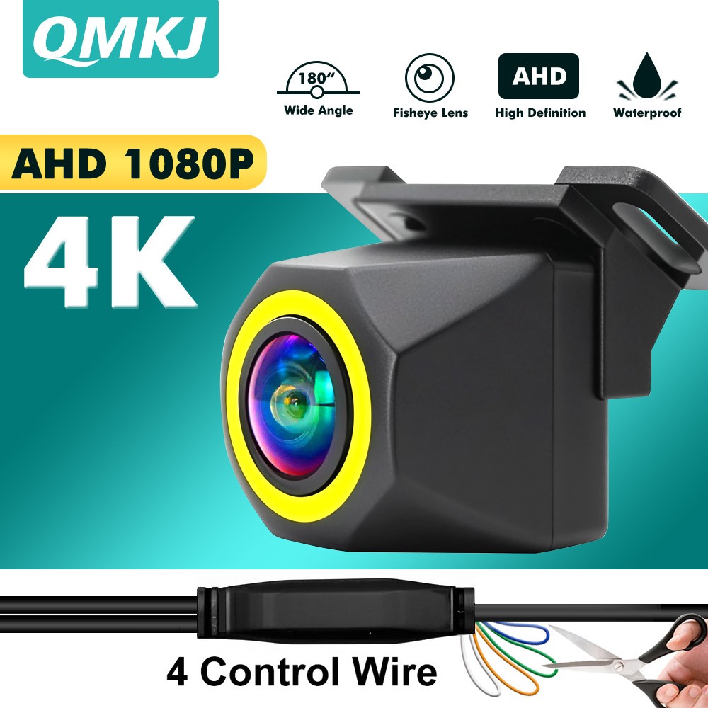 AHD มุมกว้าง 180 องศากันน้ําปรับรถด้านหน้าย้อนกลับสํารองด้านหลังสําหรับยานพาหนะ Android DVD AHD Moni