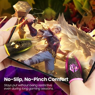 อัพเกรดใหม่BlueWow Shiny King Gaming Finger Sleeve Sweat-Proof Finger Cover ถุงมือปลายนิ้วเกมลื่นหน้าจอสัมผัส Thumb ปลายนิ้วแขน