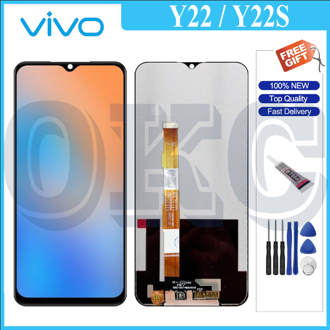 สําหรับ VIVO Y22S Y17S Y22 LCD กรอบจอแสดงผล Touch Screen Digitizer อะไหล่ทดแทน LCD
