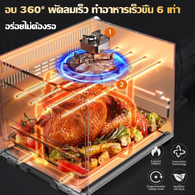 DLT-afelหม้อทอดไร้น้ํามัน 15L ความจุใหญ่ 2600wทัศนวิสัยโปร่งใส 360° ระบบสัมผัส ทําอาหารด้วยคลิกเดียว thumbnail 8