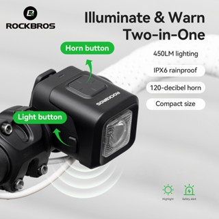 ROCKBROS ไฟจักรยานที่มีประสิทธิภาพไฟหน้าจักรยานฮอร์นกันน้ํา …