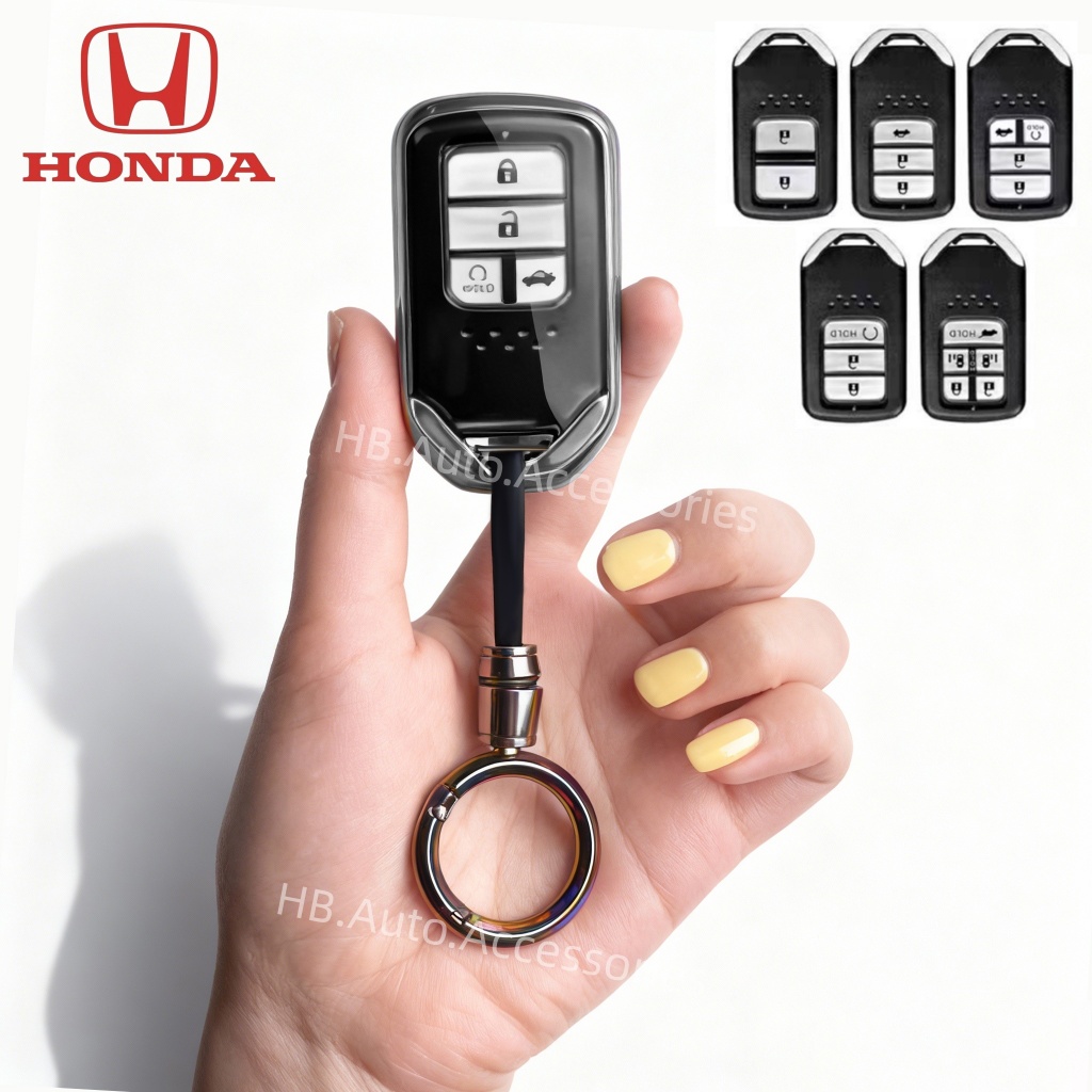 เคสกุญแจรถฮอนด้าสําหรับ Honda city/jazz/civic/HR-V/CR-V/BR-V พวงกุญแจแบบรวมทุกอย่างโปร่งใส
