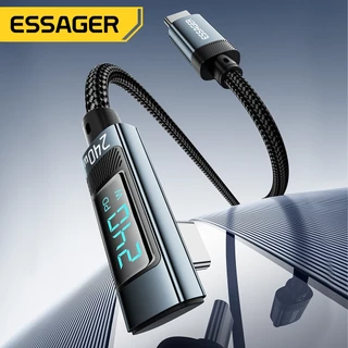 Essager ประเภท C ถึง Type C 240W/100W ข้อศอก Fast สายชาร์จสําหรับโทรศัพท์ PD QC 3.0 จอแสดงผลดิจิตอลสาย Usb C