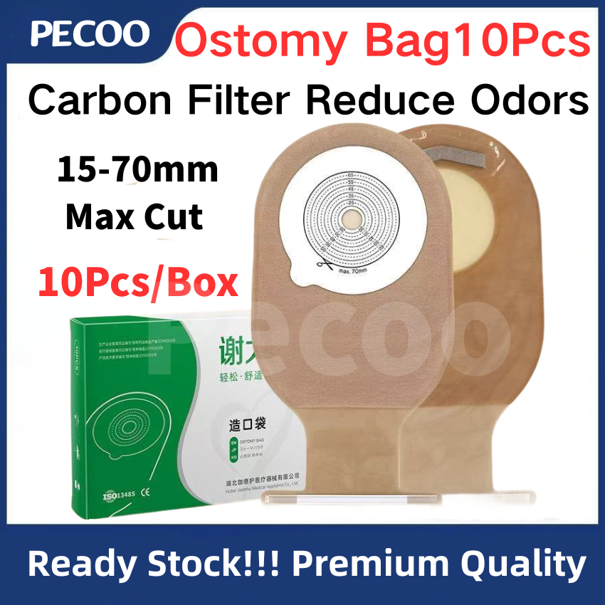DoctorXie 10 ชิ้น 15-70 มิลลิเมตรขนาดใหญ่ตัดขนาด Drainable one-single System Ostomy กระเป๋า Coostomy กระเป๋าขนาดใหญ่ความจุ