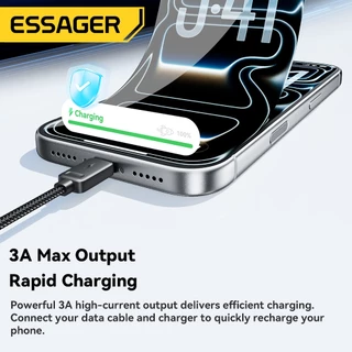 ESSAGER Type-C+Micro+iP สี่พอร์ตขยายหลายอุปกรณ์ชาร์จพร้อมกันขนาดกะทัดรัดและพกพา