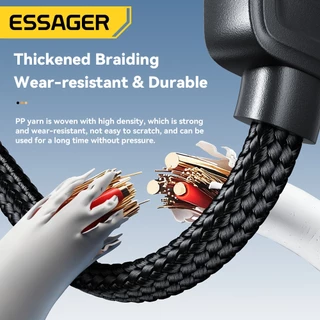 ESSAGER Type-C+Micro+iP สี่พอร์ตขยายหลายอุปกรณ์ชาร์จพร้อมกันขนาดกะทัดรัดและพกพา