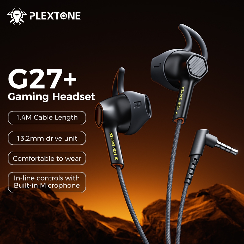 หูฟังสําหรับเล่นเกม PLEXTONE G27Plus พร้อมไมโครโฟนในตัว,หูฟังแบบมีสายในหู,หูฟัง Gamer E-sports,การคว