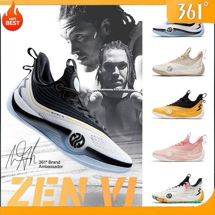 【จัดส่งจากกรุงเทพฯ】361 Degrees ZEN VI PRM สำหรับผู้ชาย ออกแบบมาเพื่อความทนทานและความปลอดภัยในสนามบาสเก็ตบอล 672431102