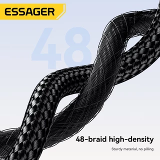 ESSAGER 240W Four in One Data Cable พร้อมชิป E-Marker ในตัวสําหรับปลอดภัยและรวดเร็วชาร์จโดยไม่ต้องเขื่อนอุปกรณ์
