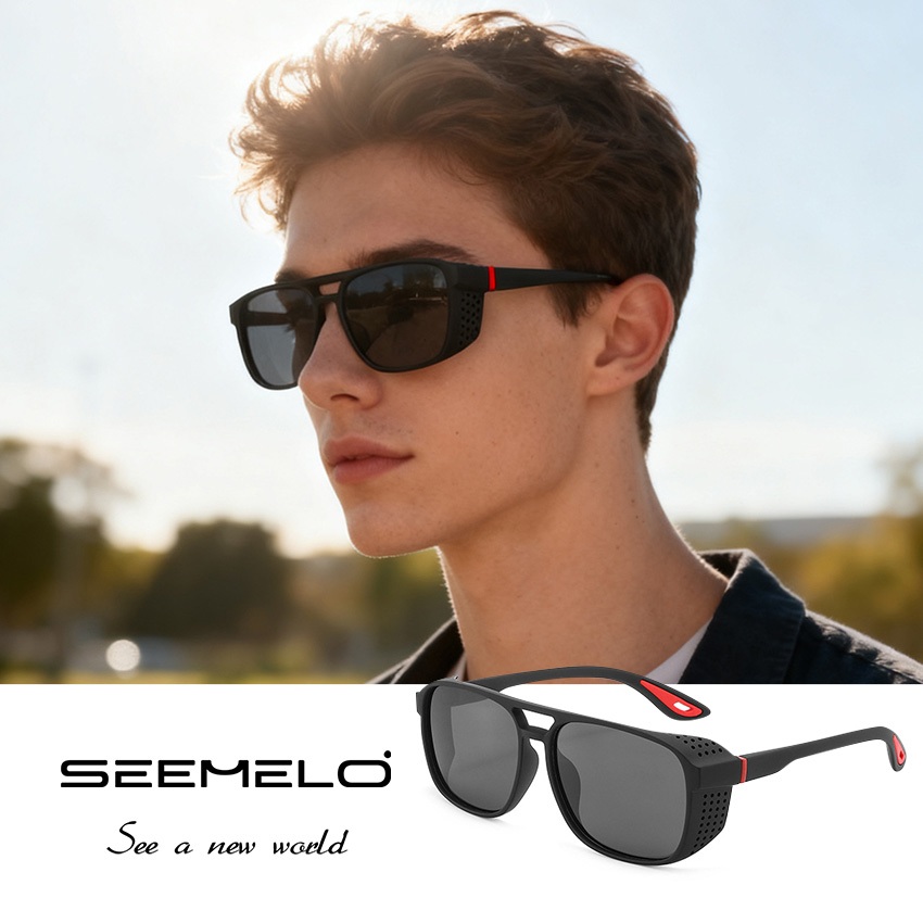 SEEMELO แว่นกันแดดเซเมโล ยูวี400 สำหรับผู้ชาย ขับรถและขี่จักรยาน ป้องกันทรายและแสงอัลตราไวโอเลต