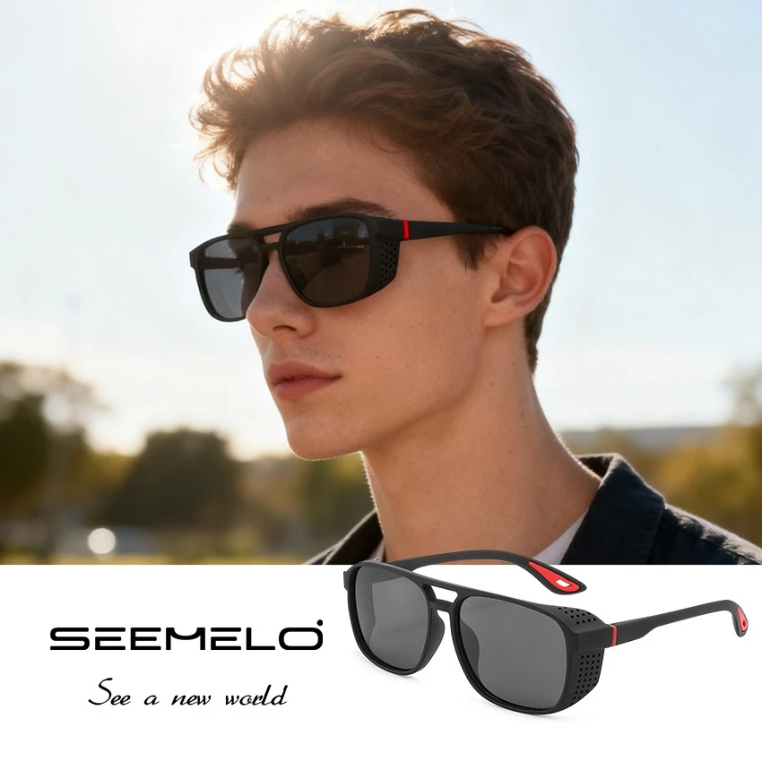 SEEMELO แว่นกันแดดเซเมโล ยูวี400 สำหรับผู้ชาย ขับรถและขี่จักรยาน ป้องกันทรายและแสงอัลตราไวโอเลต