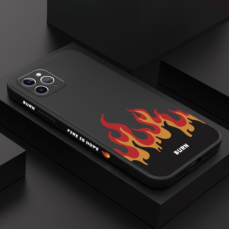 เคสโทรศัพท์สําหรับiPhone 11 Pro Max 8 7 Plus X XS XR SE 2020 2022 SE2 Fierce Fireซิลิโคน