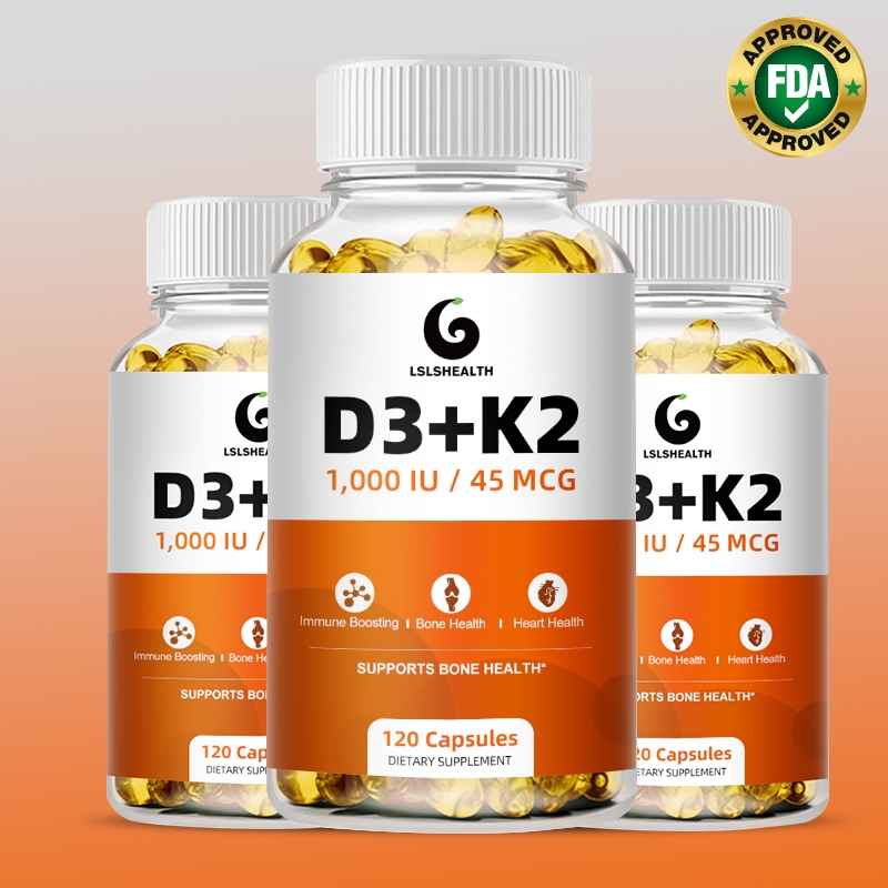 Lshealth วิตามิน D3 1000 IU พร้อม K2 MK7 45mcg- สุขภาพกระดูกและรองรับภูมิคุ้มกัน - VIT D3 อาหารเสริมวิตามิน D สําหรับผู้หญิงและผู้ชาย,